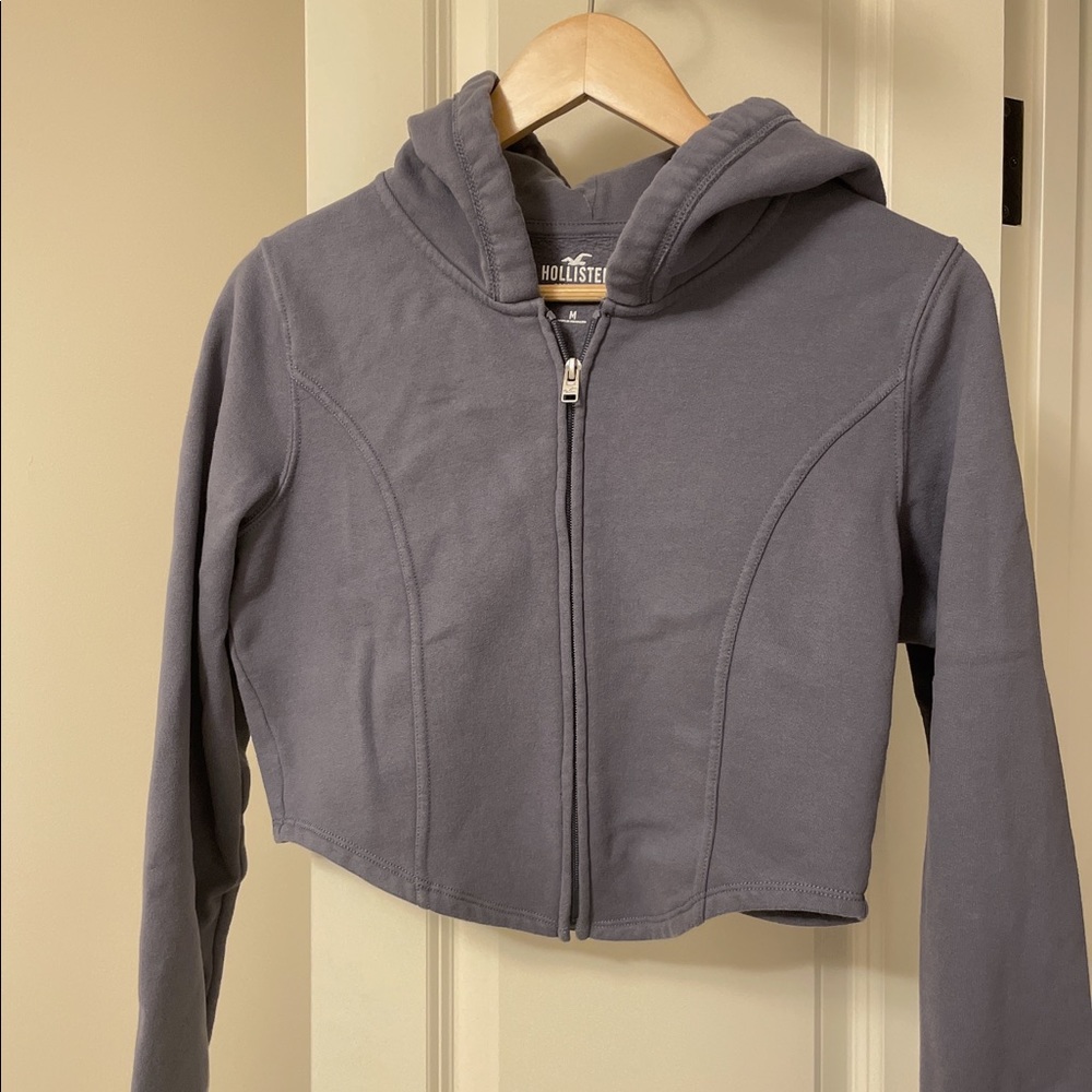 Hollister CROP FULL-ZIP CORSET HOODIE in size M